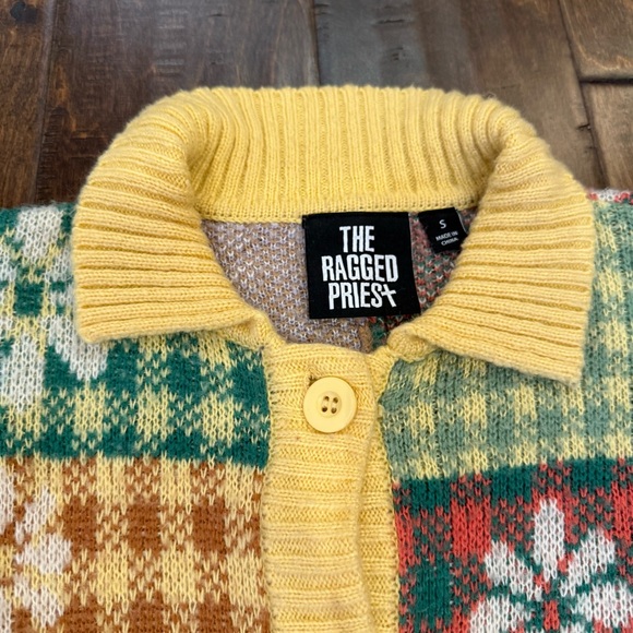 The Ragged Priest Dolly Knit Jacket size Small Multicolor Patchwork Indie Sleeze - Picture 3 of 11